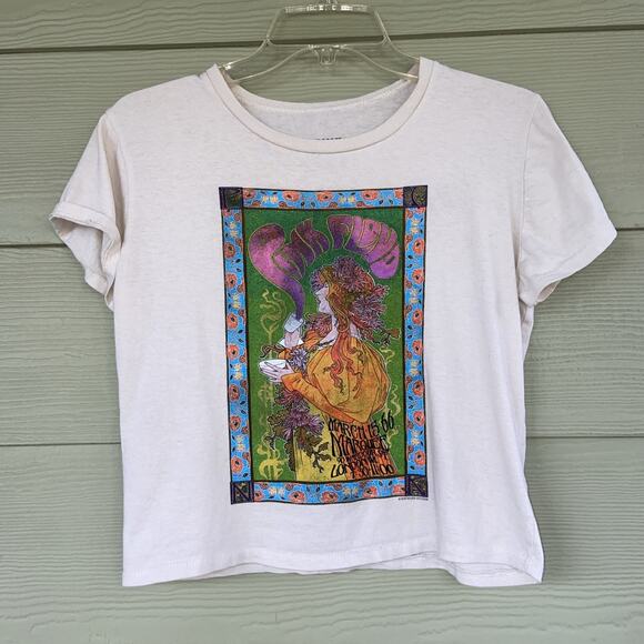 Pink Floyd Tops - Pink Floyd Beige Crewneck Marquee London Graphic Tshirt Cropped Tee Womens Large